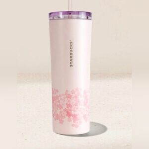 Starbucks 20oz Metal Cherry Blossom Tumbler With Straw